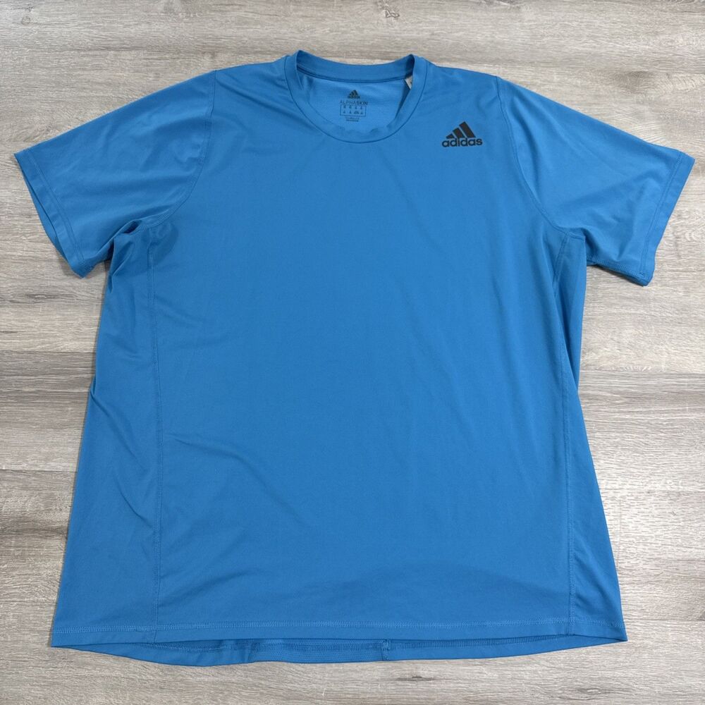 Adidas Shirt Men’s Blue 2XL Alphaskin Climacool Mesh Back Training Workout Tee